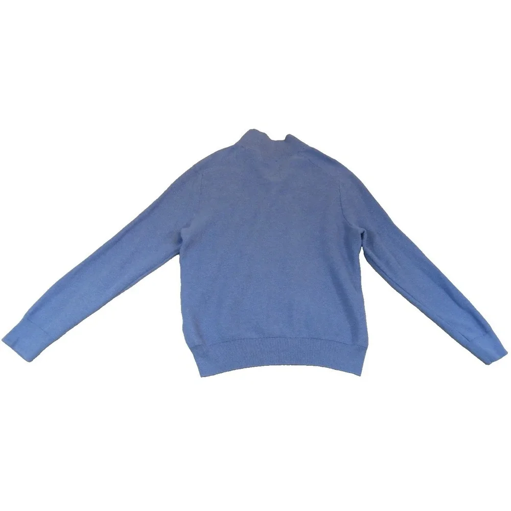 Polo Ralph Lauren Sweater Mens Large L Blue 1/4 Zip Pullover Cotton French Rib